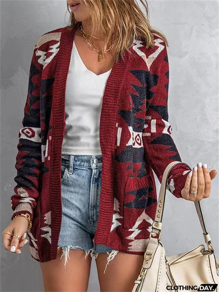 Street Style Halloween Extra Loose Knitted Cardigan Sweater for Autumn Winter