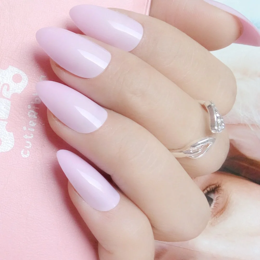 24Pcs Shiny Short Stiletto Fake Nails Artificial Red False Nails For Design DIY Full Cover Finger Tip Manicure Tools-Nail Inspo