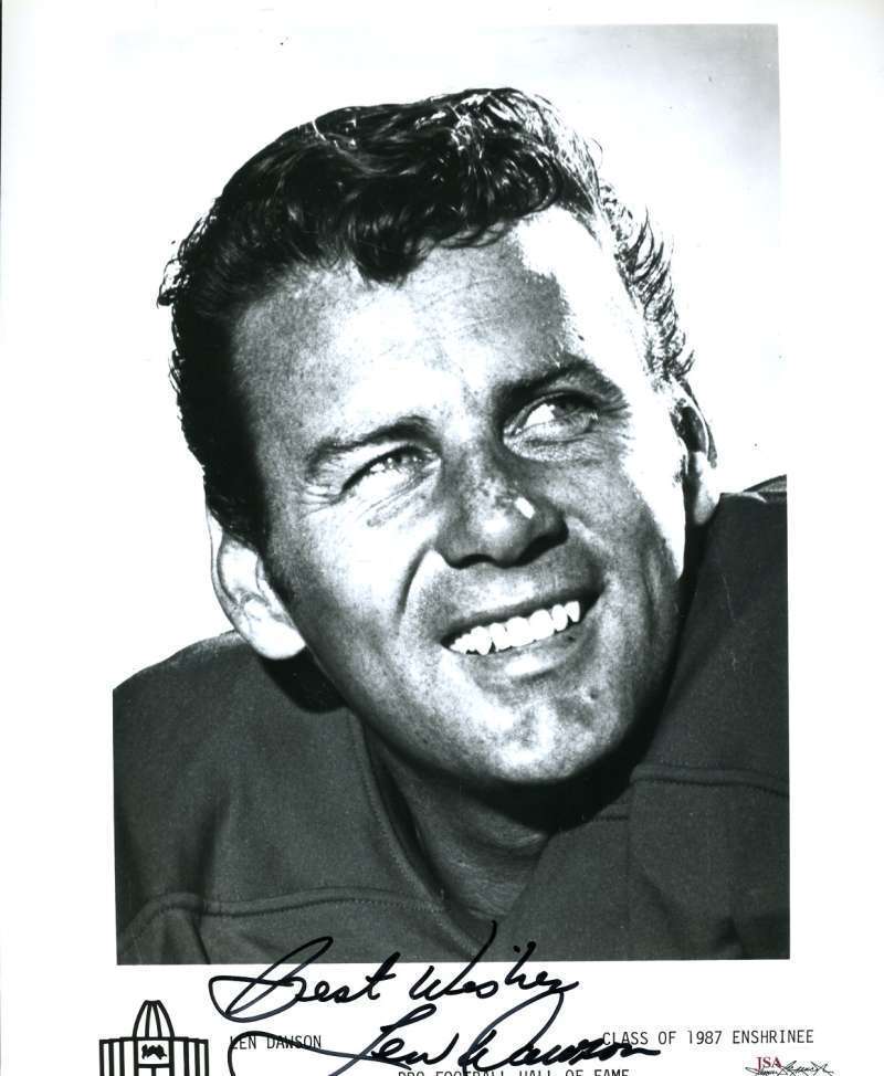 Len Dawson Signed Jsa Cert Sticker 8x10 Photo Poster painting Authenticated Autograph