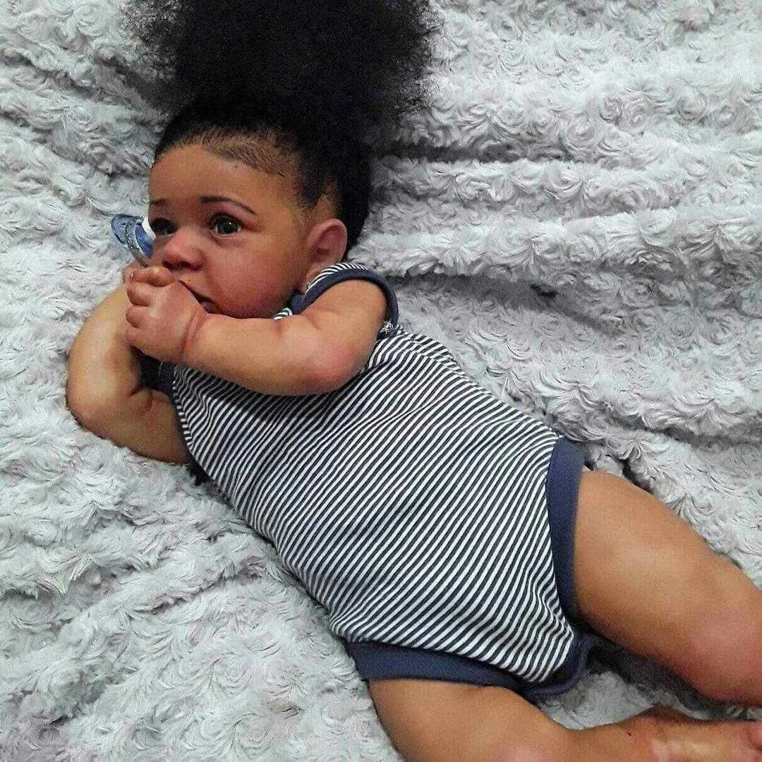Charming Black Reborn Baby Girl 12" Diana Real LifeLike African American Silicone Reborn Baby Doll Mini Toddlers -Creativegiftss® - [product_tag] RSAJ-Creativegiftss®