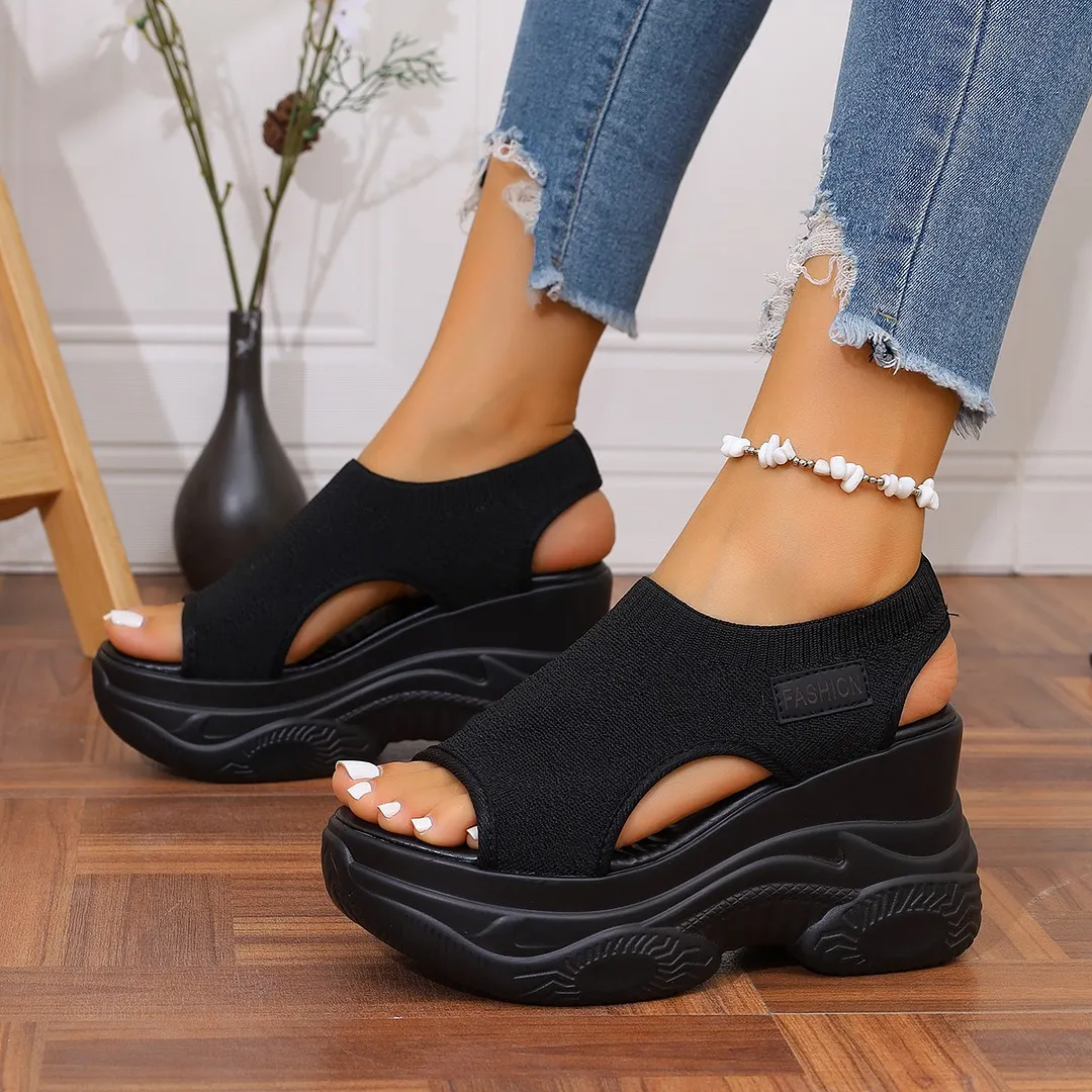 Breakj Breakj Thick-Soled Sandals Women 2025 Summer New Fish Mouth Comfortable Flying Sports Casual Sandals