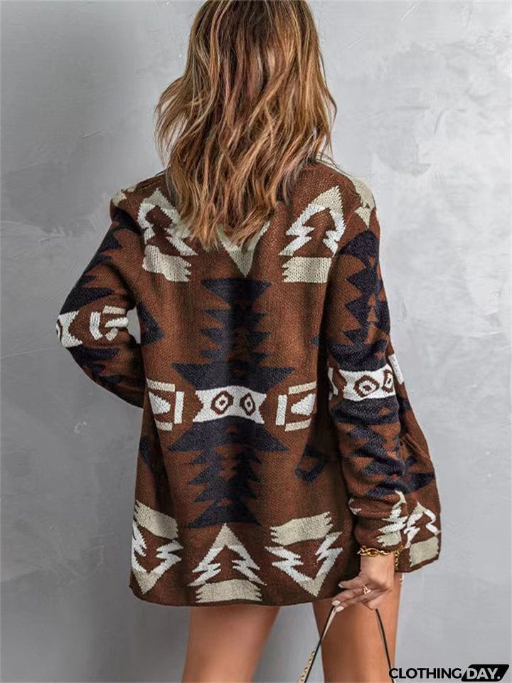 Street Style Halloween Extra Loose Knitted Cardigan Sweater for Autumn Winter