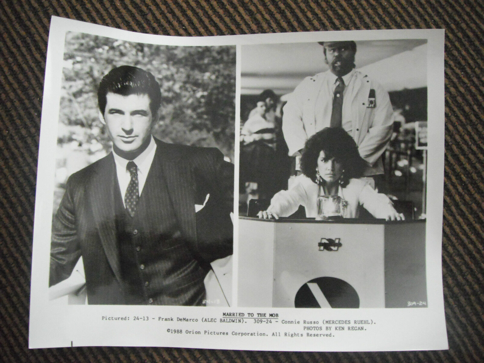 Married to the Mob Baldwin Russo 1988 B&W 8x10 Promo Photo Poster painting Original Lobby Card