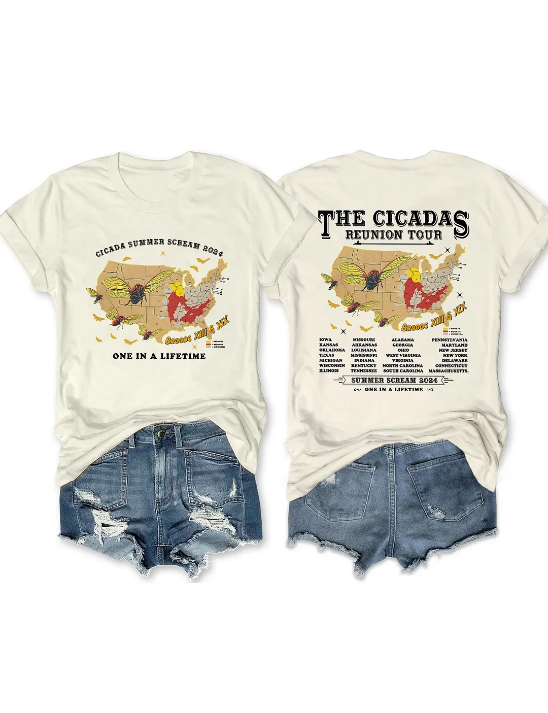 Cicadas Summer Scream Reunion Tour 2024 T-shirt