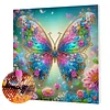 (Pre-Framed)Butterfly Flower-Special Shape Diamond Painting Kit(25x25cm)
