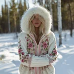 Women's Bohemian Retro Style Hooded Knit Sweater Jacket - Image 2