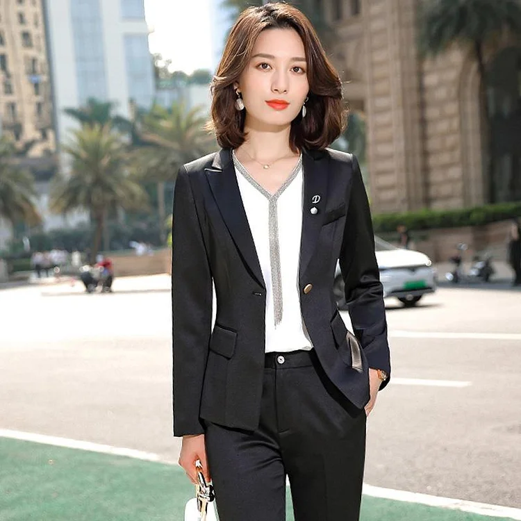 Women Pants Suit Uniform Designs Formal Style Office Lady Bussiness Attire Fashionable Suit Work Clothes