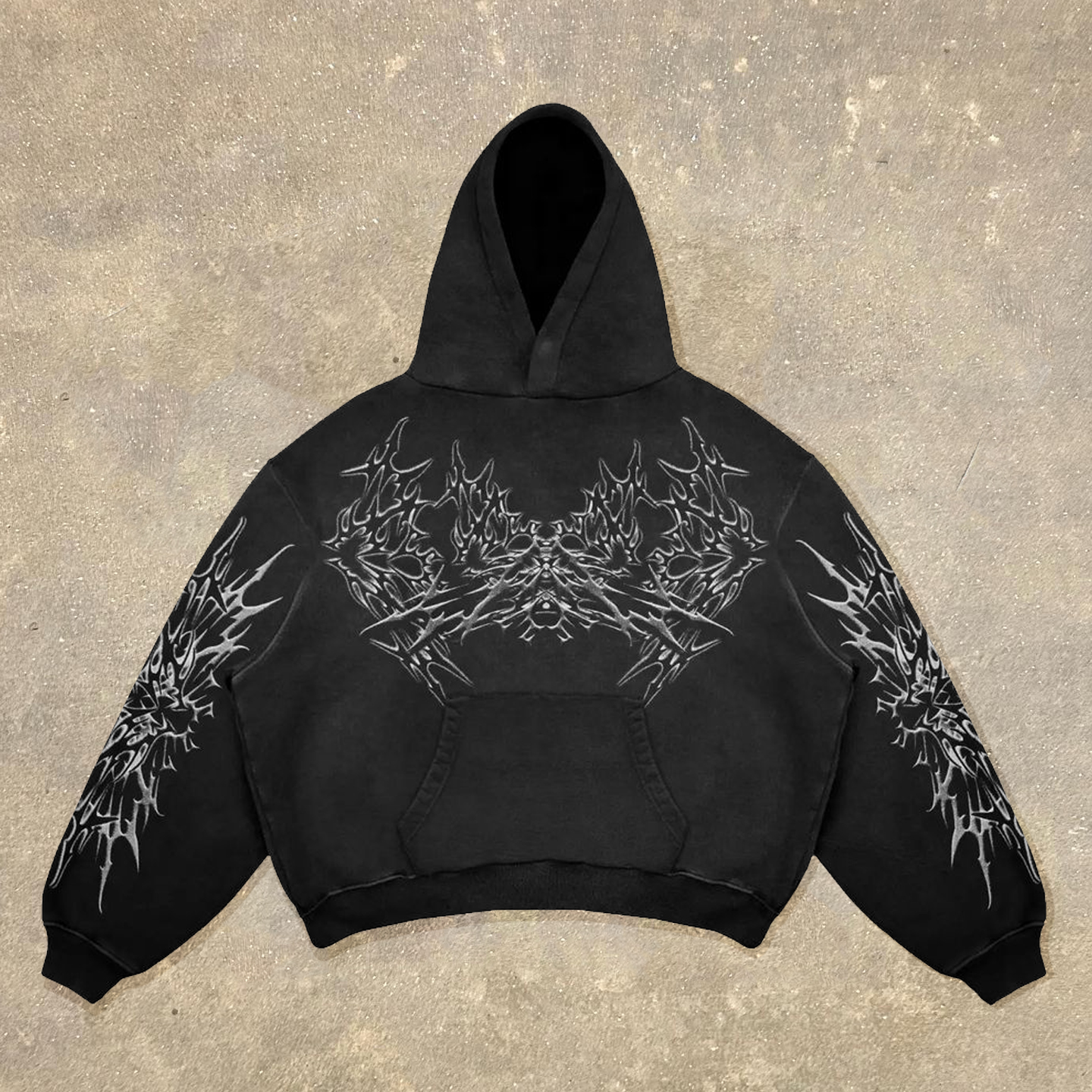 Bat Wing Print Long Sleeve Hoodies