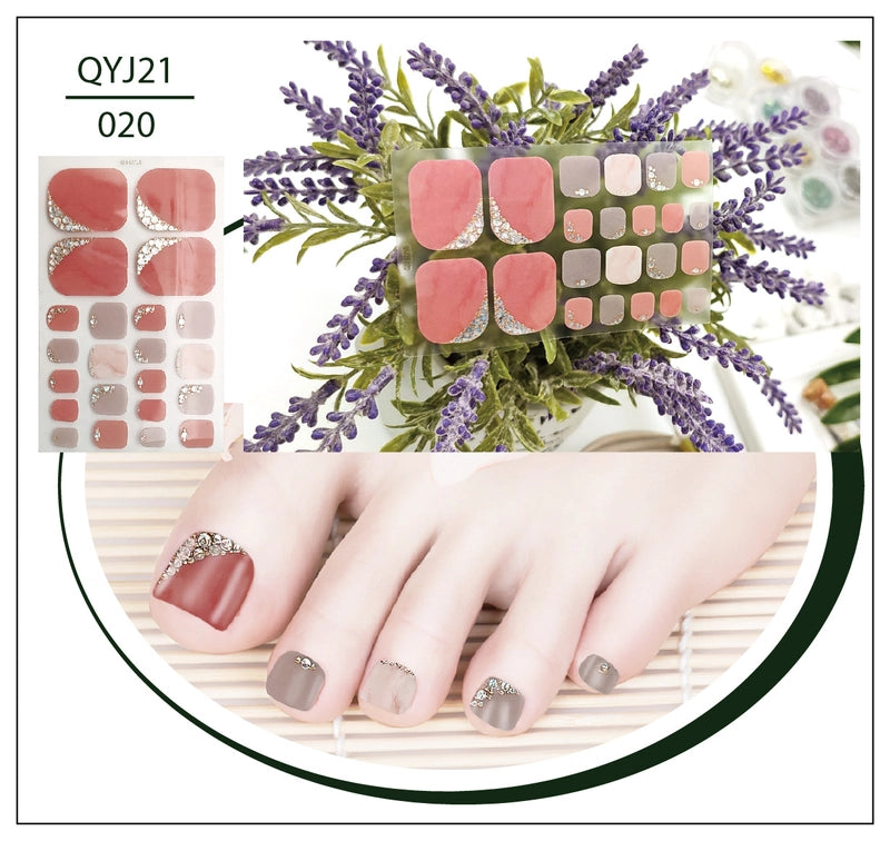 Explosions Foot Nail Stickers Summer Toenail Stickers Bronzing Imitation Diamond Nail Stickers Waterproof Foot Stickers