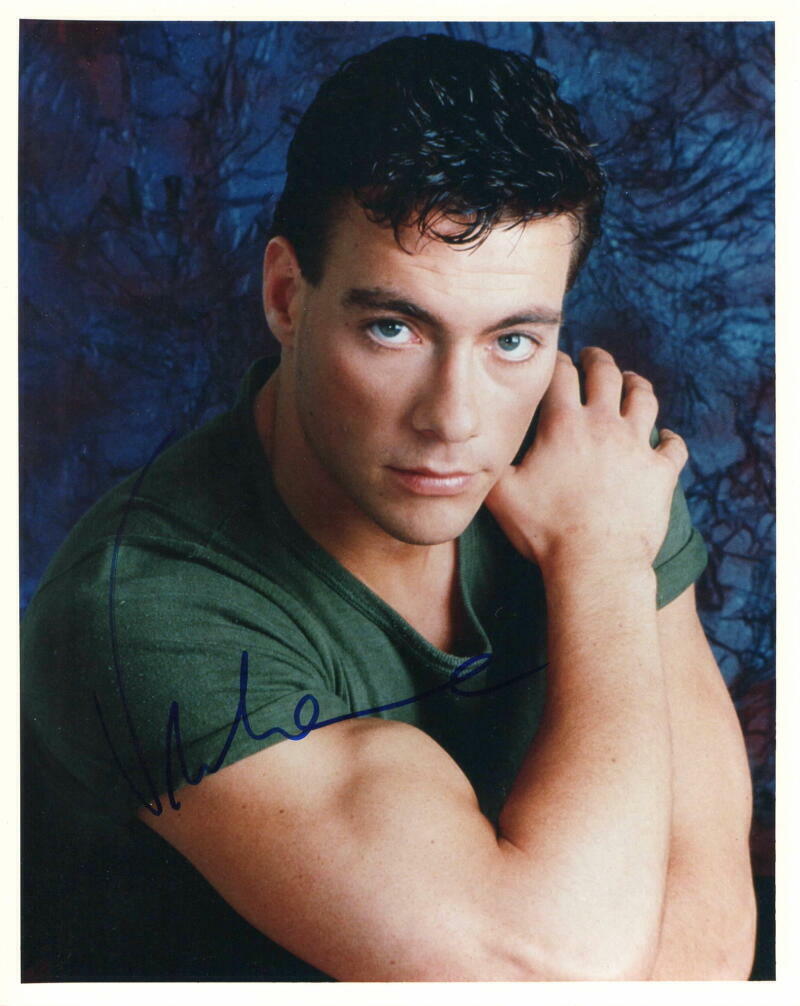 JEAN-CLAUDE VAN DAMME SIGNED AUTOGRAPH 8X10 Photo Poster painting BLOODSPORT, DOUBLE IMPACT STUD