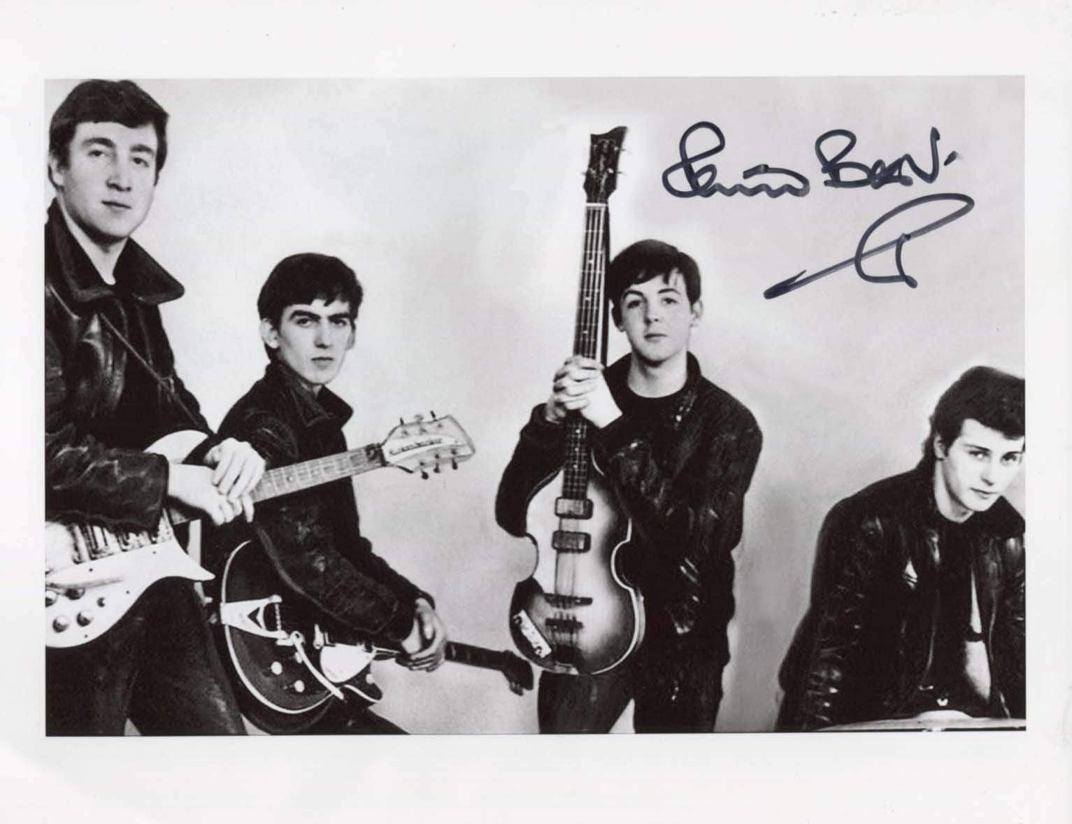 MUSICIAN Pete Best THE BEATLES autograph, In-Person signed Photo Poster painting