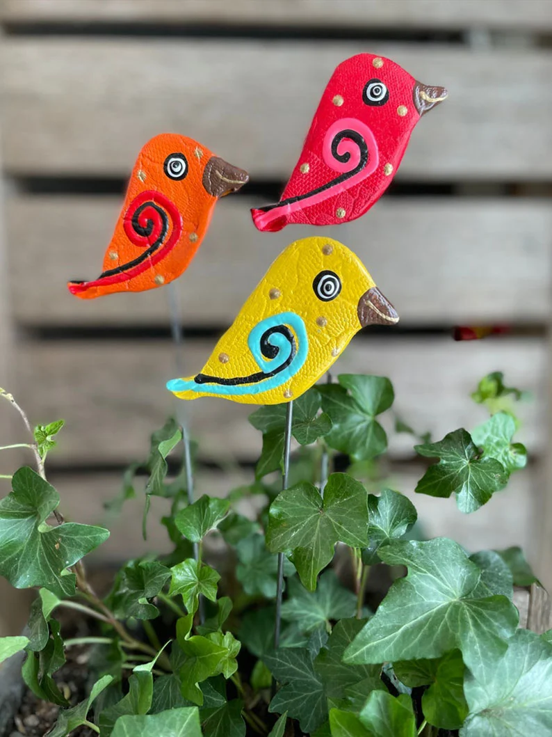 Yard Art Bird Garden Stakes