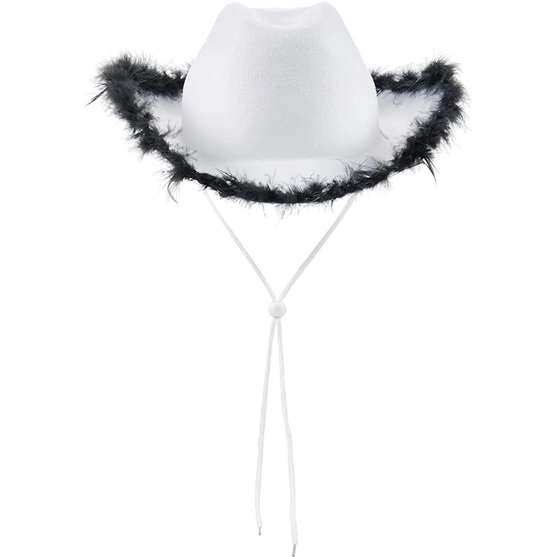 Spot Pink Fur Denim Hat Velvet Decorative Hat Pink Cowboy Hat Western Denim Felt Styling Hat