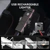 Double arc Lighter Metal Body Windproof Lighter -Type-C -Rechargeable Flameless Lighter Rotating Decompression Fingertip Alloy Gyro Lighter