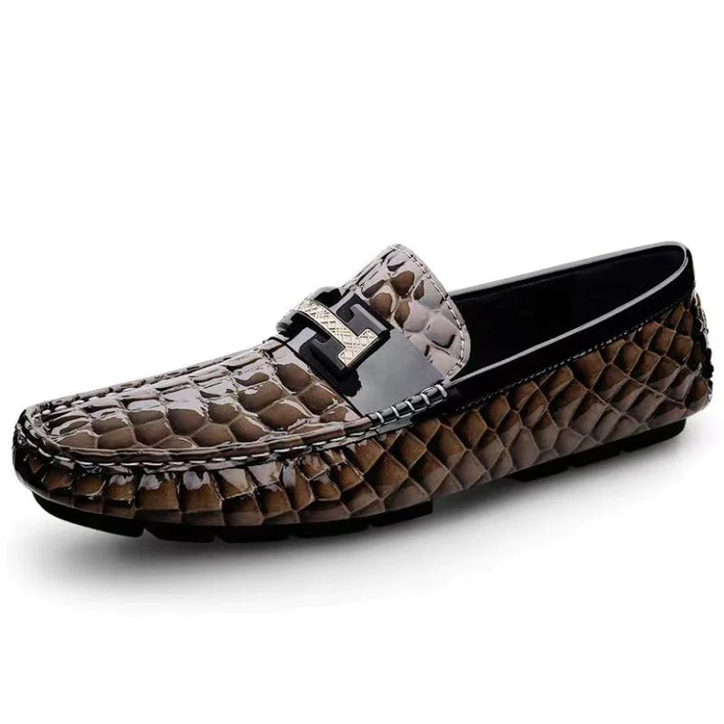 DANRRIO Brown Crocodile Print Dress Shoes DANRRIO.COM DANRRIO
