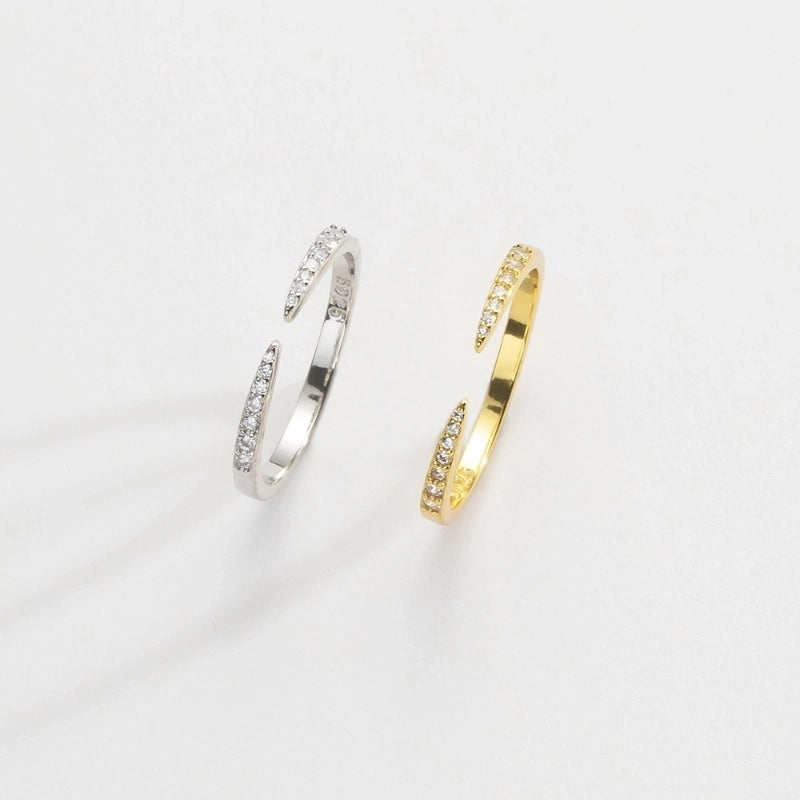 18K Gold Plated 925 Sterling Silver Geometric Open Rings