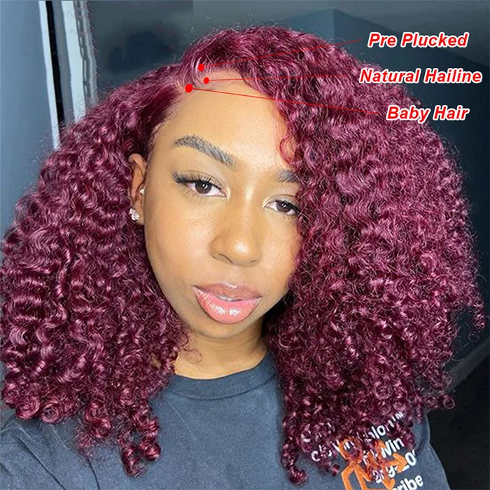 New Arrival Ombre Brazilian 13*4 HD Lace Front Kinky Curly Wigs Free Shipping