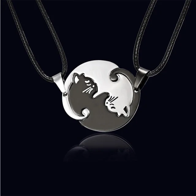 1Pair Cat Couples BFF Necklace