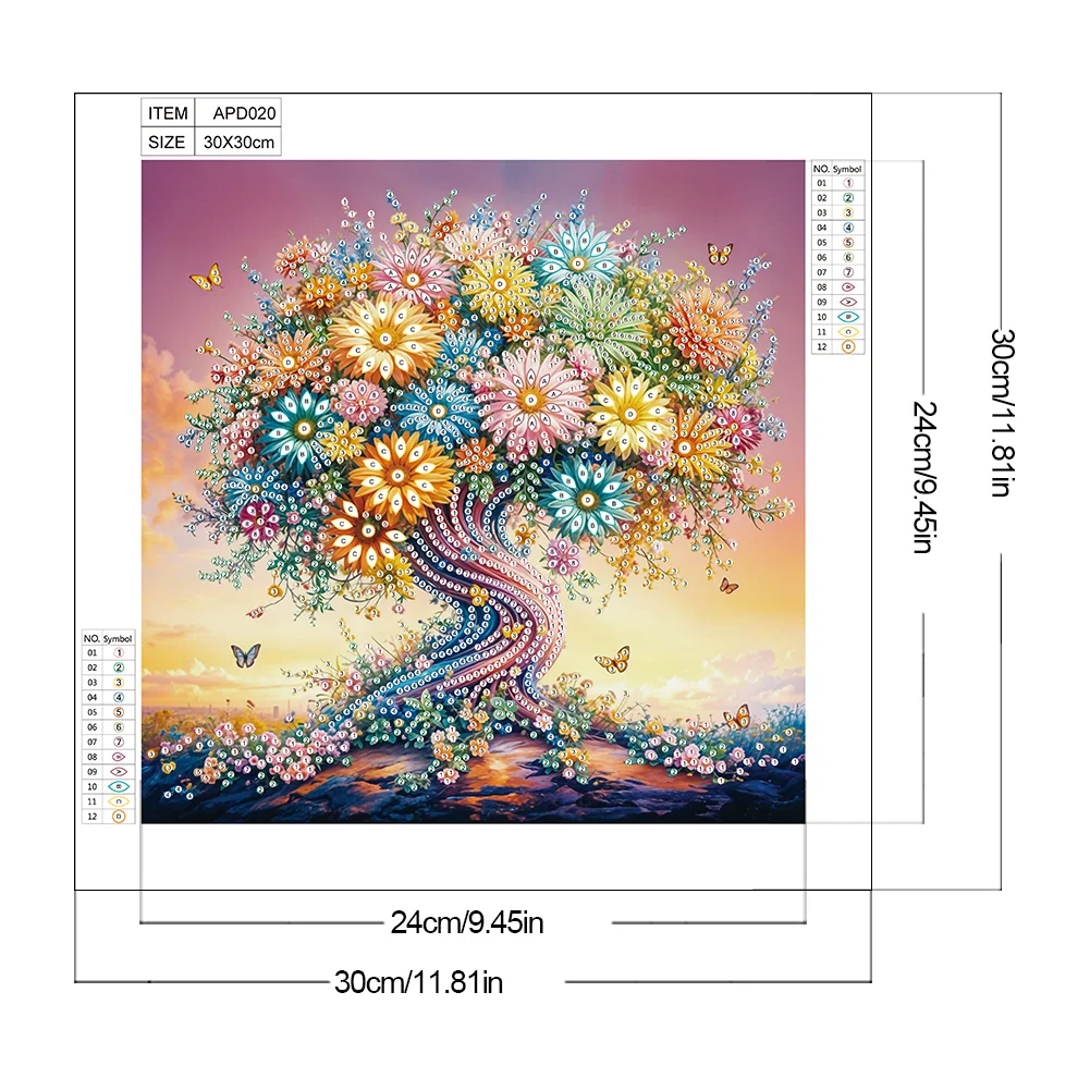 Diamond Painting - Partial Special Shaped Drill - Flower Tree(Canvas|30*30cm)