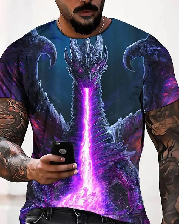 Hot Sale Men's 3D Printed Casual Short Sleeve Printed T-Shirt