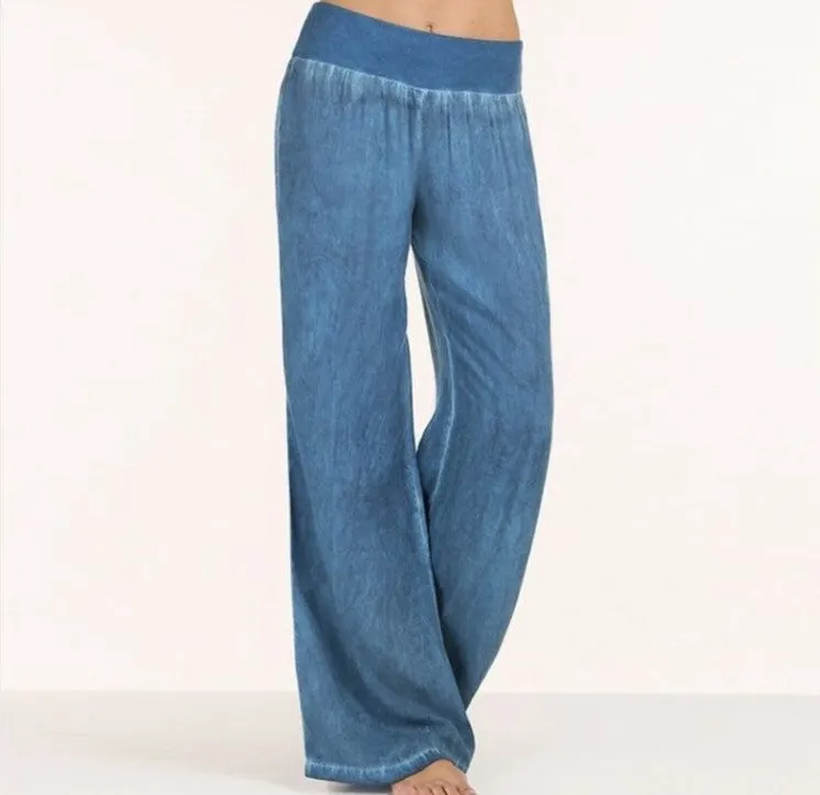 Brownm Large Casual Thin Wide Leg Trousers Pants