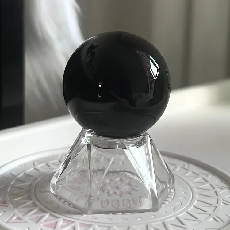 AAA Natural Black Obsidian Sphere | Meditation & Decor
