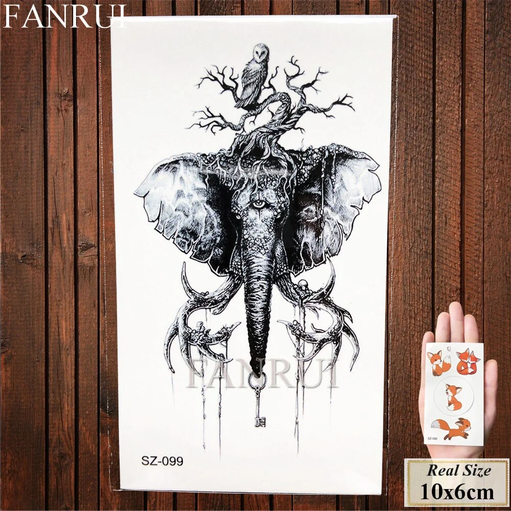 FANRUI Forest Bear Deer Temporary Tattoo Stickers Women Women Elk Fake Tatoo Body Arm Buy Summer Style Tattoo illustration Tree