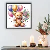 >SALE<5D DIY Partial Special Shaped Drill Diamond Painting Birthday Teddy Bear 30x30cm
