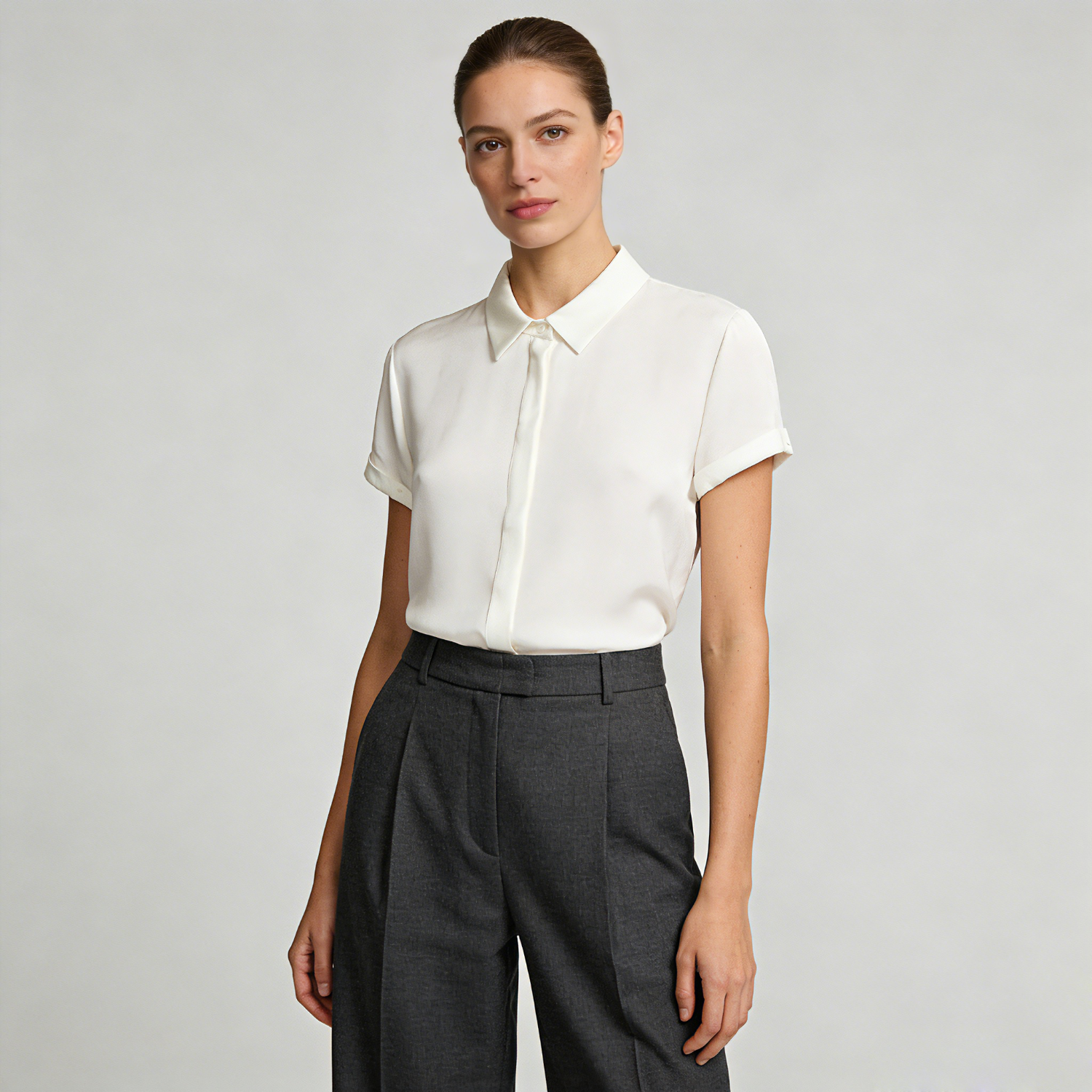 Silk Shirt Polo Hidden Placket REAL SILK LIFE