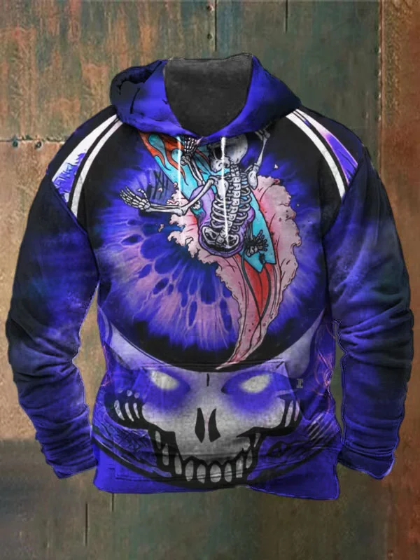 Unisex Skull Print Heavyweight Hoodies