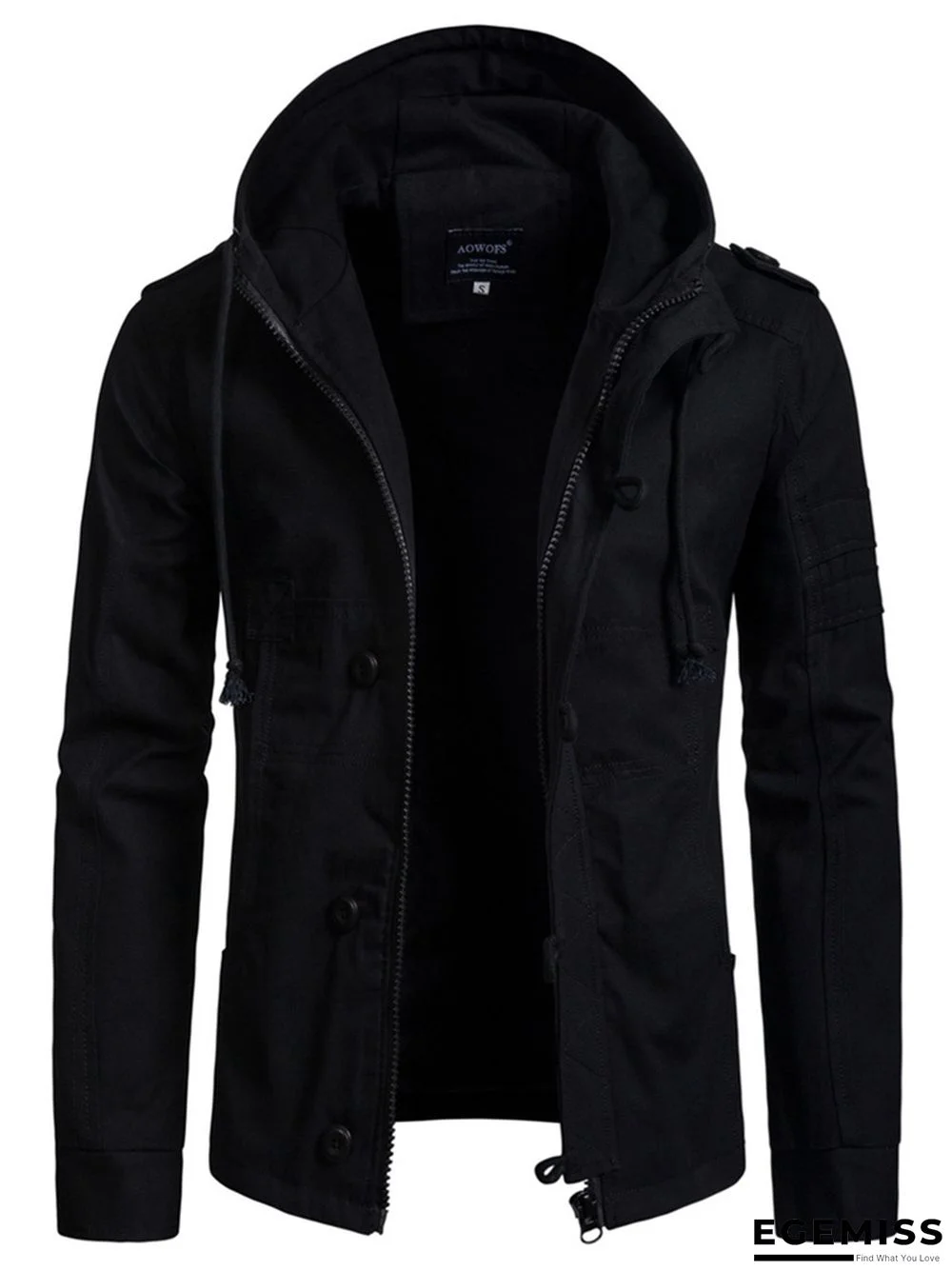 Men's Casual Solid Color Hooded Cardigan Jacket | EGEMISS