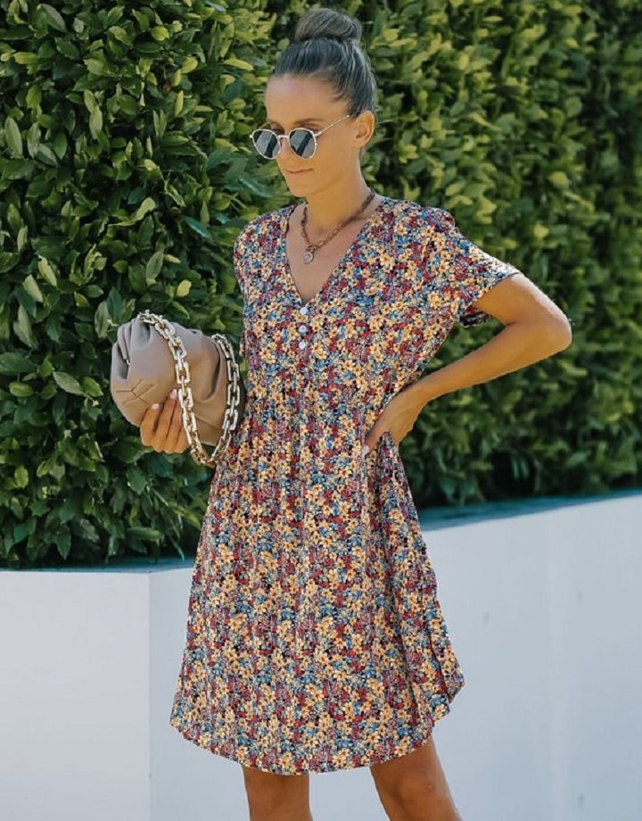 Floral Printed Dress | EGEMISS