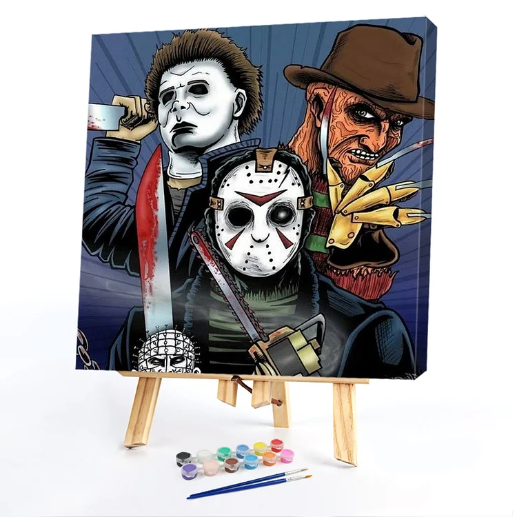 Halloween Paint by Numbers for Adults, Horror Large Paint by Number Kits  for Beginner, Color Oil Painting Acrylic on Canvas Paints Without Frame  Gifts