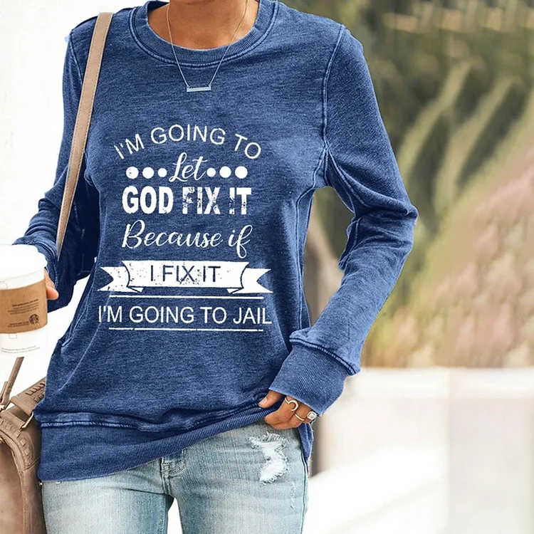 Wearshes Women's Faith Casual Crew Neck Long Sleeve Sweatshirt