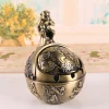 Retro Windproof Ashtray Hand-Carved Creative Personality Bronze Metal Windproof Ashtray