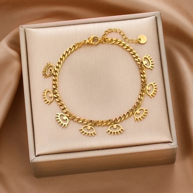 Titanium Steel Minimalist Devil’s Eye Plating Bracelets