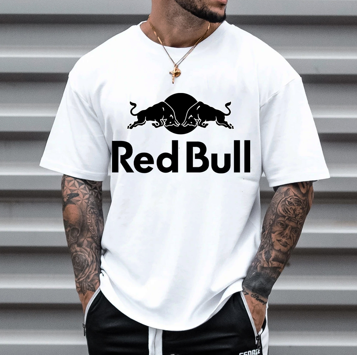 Unisex Loose Fit Premium Racing Badge Print T-Shirt / TECHWEAR CLUB / Techwear
