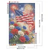 Diamond Painting -DIY Round Drill Independence Day Flag and Flowers(60*40CM)