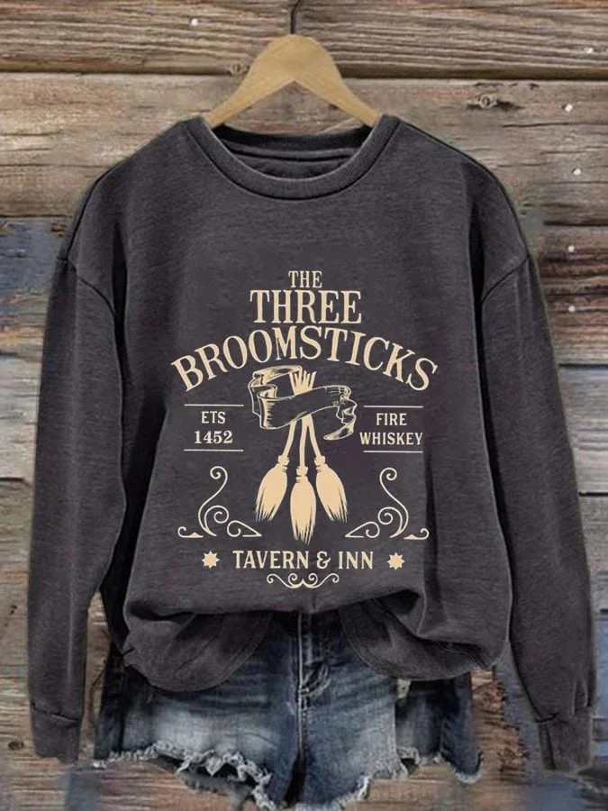 The Three Broomsticks Print Casual Sweatshirt