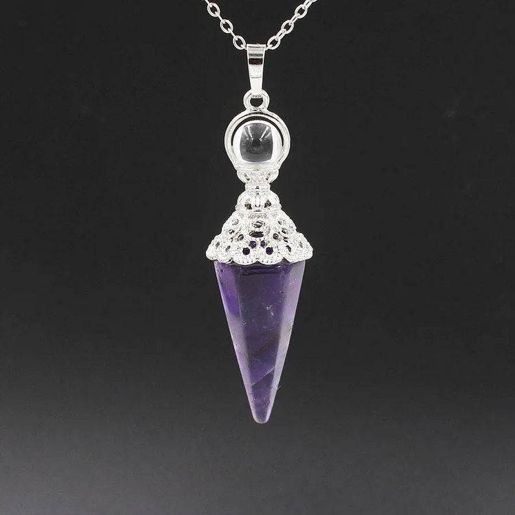 Olivenorma Healing Crystal Point Pendant Necklaces