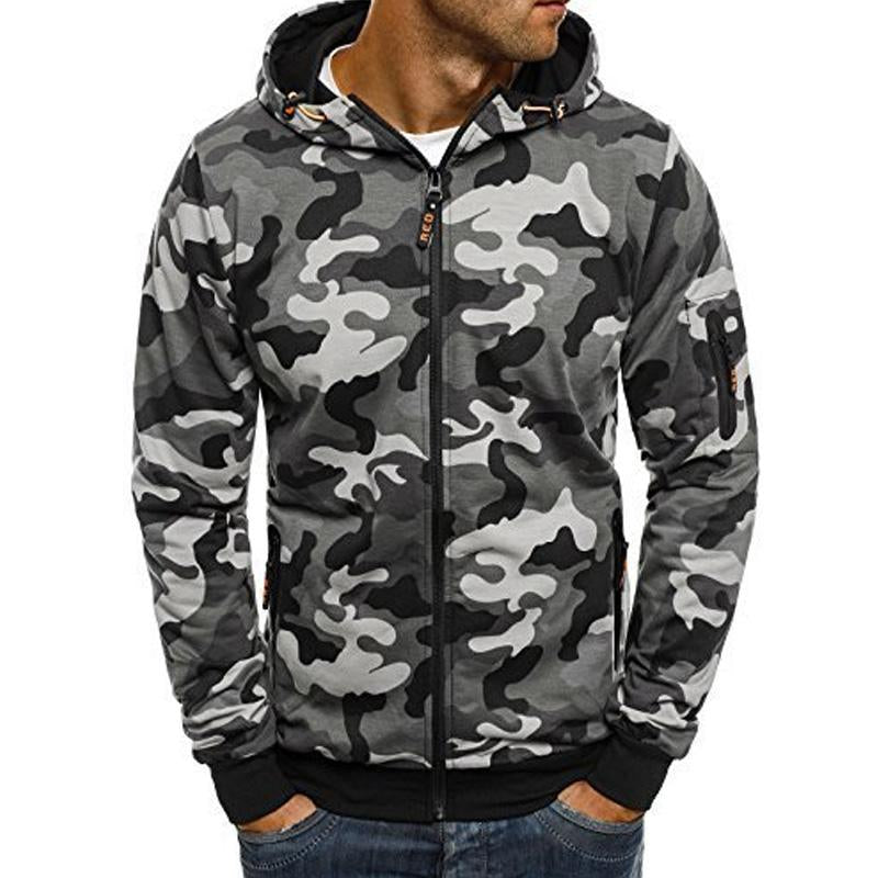 Men's Camouflage Cardigan Hoodie 98968929U