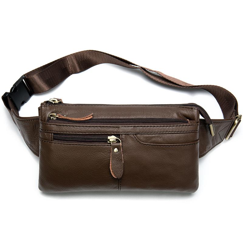 Men's Leather Fanny Bag Retro Casual Crossbody Bag