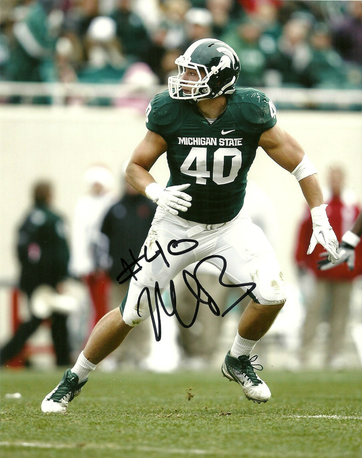 MAX BULLOUGH HAND SIGNED MICHIGAN STATE SPARTANS 8X10 Photo Poster painting W/COA