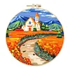(Multi-Style) Scenery-DIY Embroidery Kit with Pattern Cotton Threads Needles Hoop 30*30cm/11.81*11.81in tapestrymarket