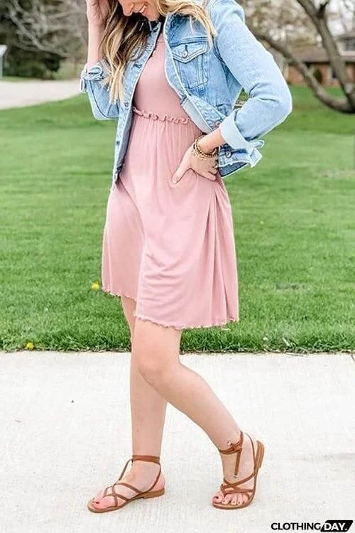 Ruffles Waist Tank Mini Dress