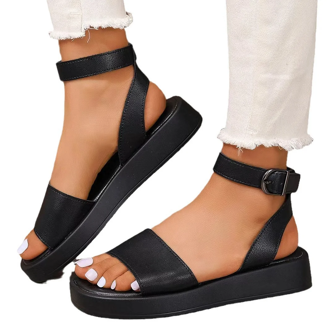 Breakj Breakj New Ladies Summer Flat Shoes Large-Size Leisure Sandals Fashion Flat Sandals