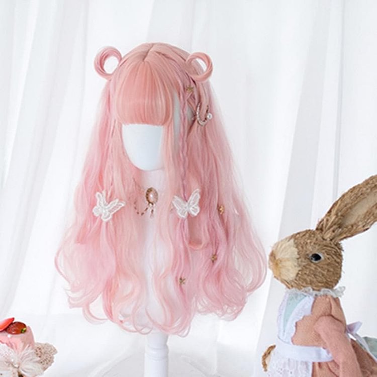 Lolita Cherry Pink Long Curly Wig SP15475