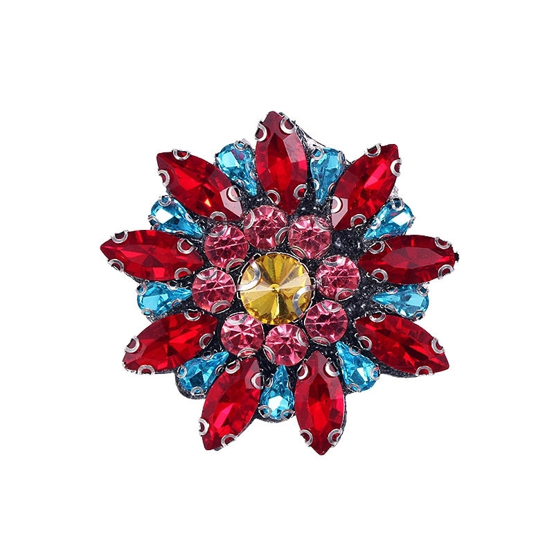 Korean Style Pin Flower Alloy Plating Rhinestones Women’S Brooches