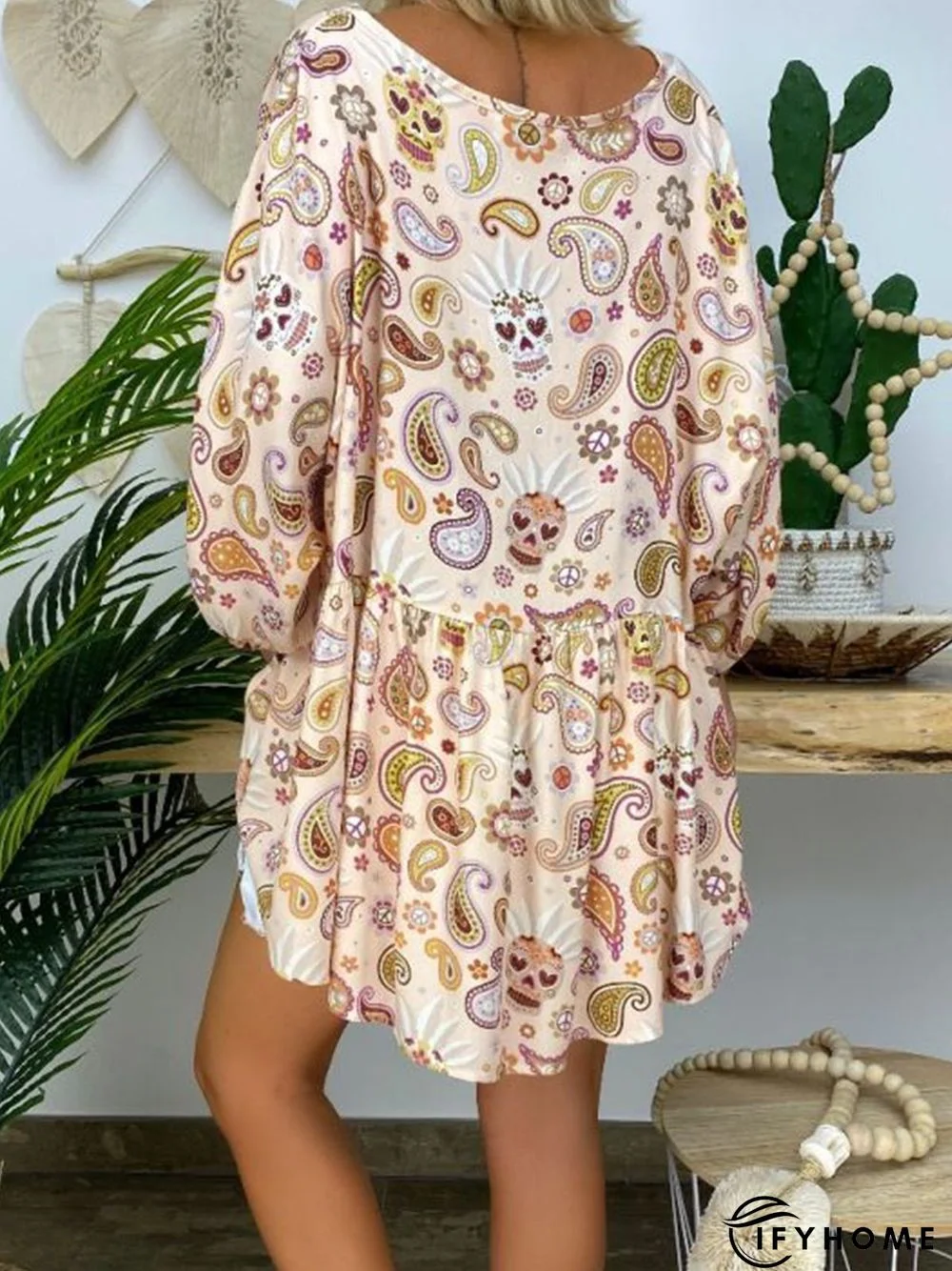 Creamy White Shift Long Sleeve Tunic Top | IFYHOME