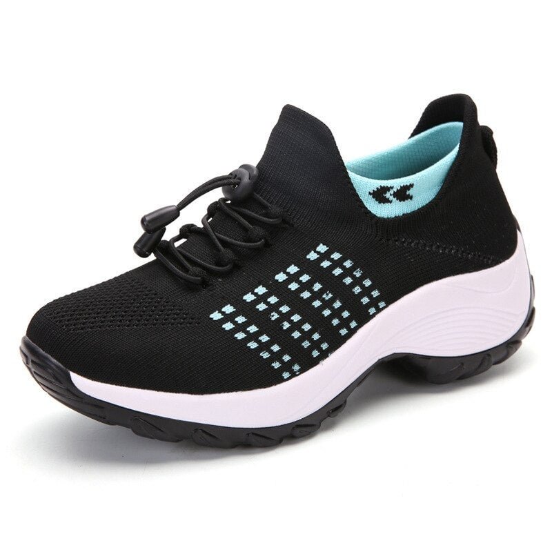 2021 Autumn Women Flat Platform Sneakers for Women Breathable Mesh Sneakers Shoes Spring Ladies Laces for Sock Sneakers